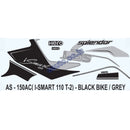 Graphics Sticker Set for Hero Splendor iSmart 110 i3S | Type 2 | Black Vehicle | Grey Sticker