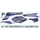 Graphics Sticker Set for Hero Splendor NXG | Type 5 | Black Vehicle | Blue Sticker