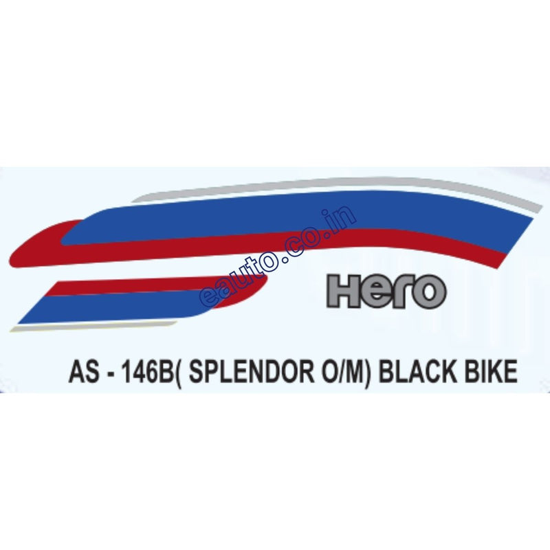 Flex Splendor Sticker Graphics Sticker Set for Hero Splendor | Old Model | Black Vehicle | B