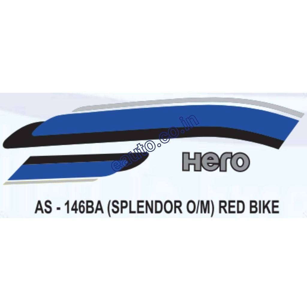 Splendor Monogram Sticker Graphics Sticker Set for Hero Splendor | Old Model | Red Vehicle | Bot