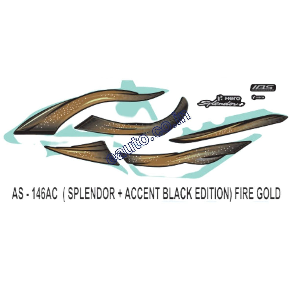 Splendor Monogram Sticker Graphics Sticker Set for Hero Splendor Plus | Accent Black Edition | F