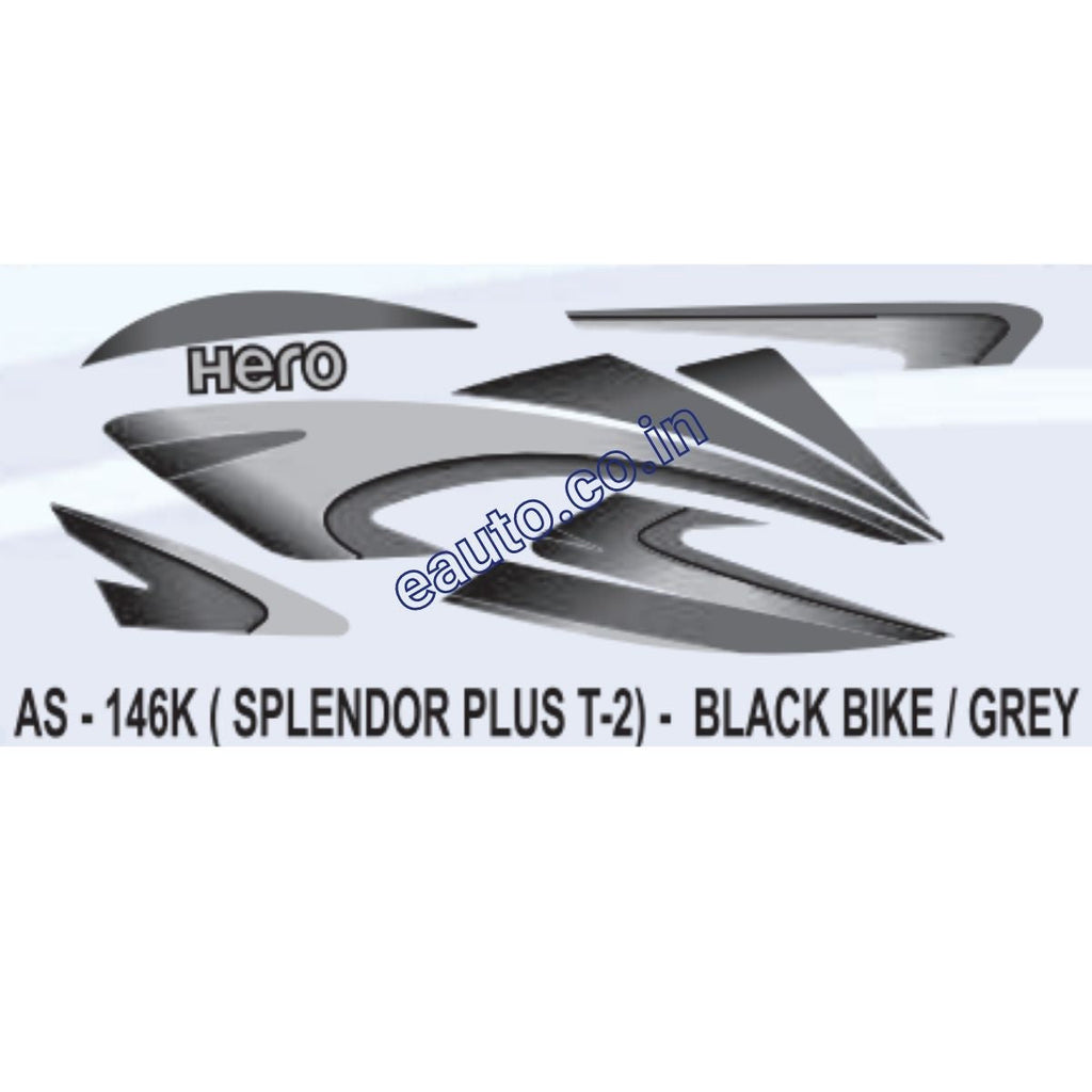 Hero Splendor Bike Sticker Graphics Sticker Set for Hero Splendor Plus | Type 2 | Black Vehicle