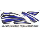 Graphics Sticker Set for Hero Splendor Plus | Type 3 | Black Vehicle | Blue Sticker