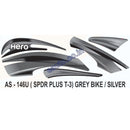 Graphics Sticker Set for Hero Splendor Plus | Type 3 | Grey Vehicle | Silver Sticker