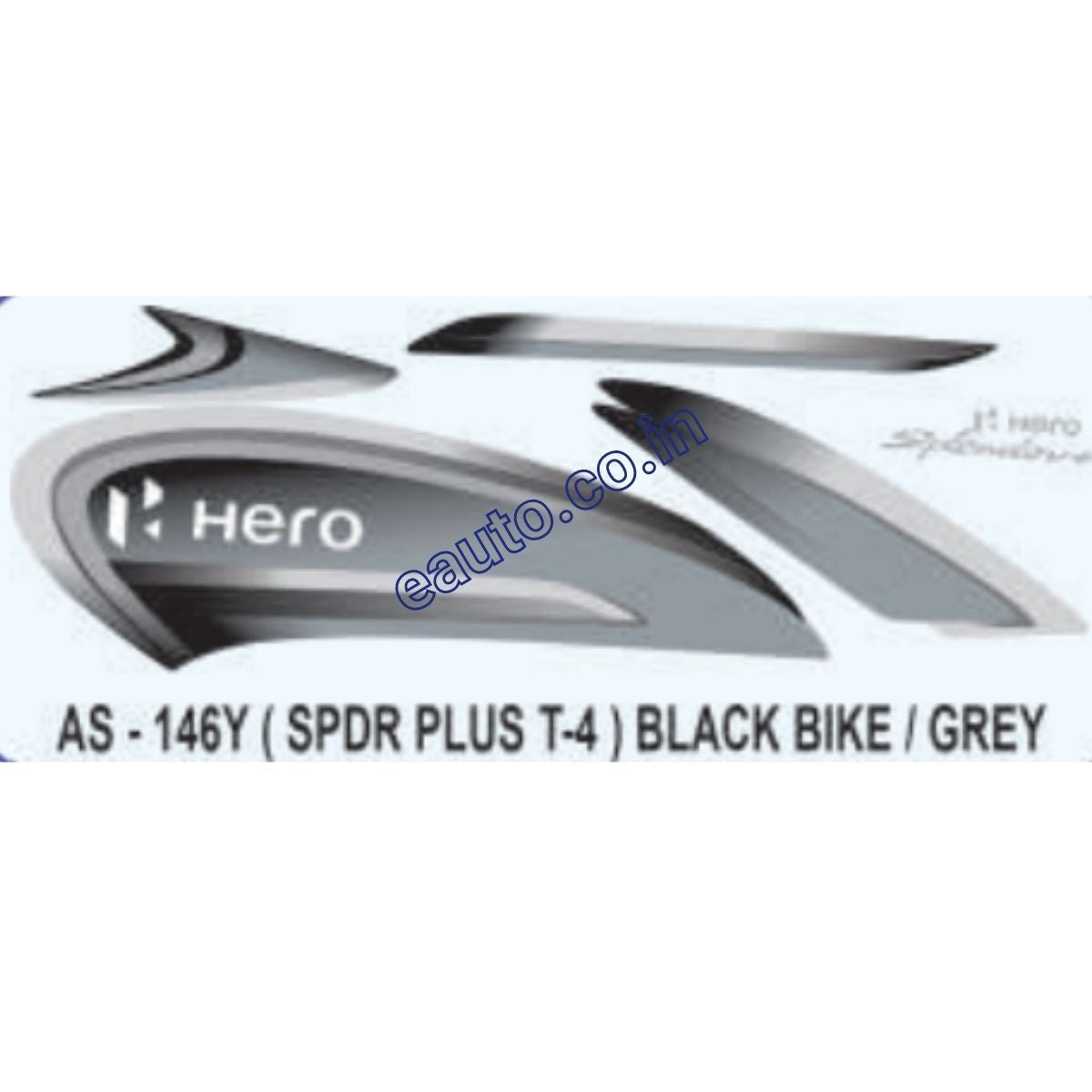 Splendor Socker Sticker Graphics Sticker Set for Hero Splendor Plus | Type 4 | Black Vehicle