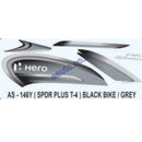 Graphics Sticker Set for Hero Splendor Plus | Type 4 | Black Vehicle | Grey Sticker