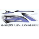 Graphics Sticker Set for Hero Splendor Plus | Type 4 | Black Vehicle | Purple Sticker