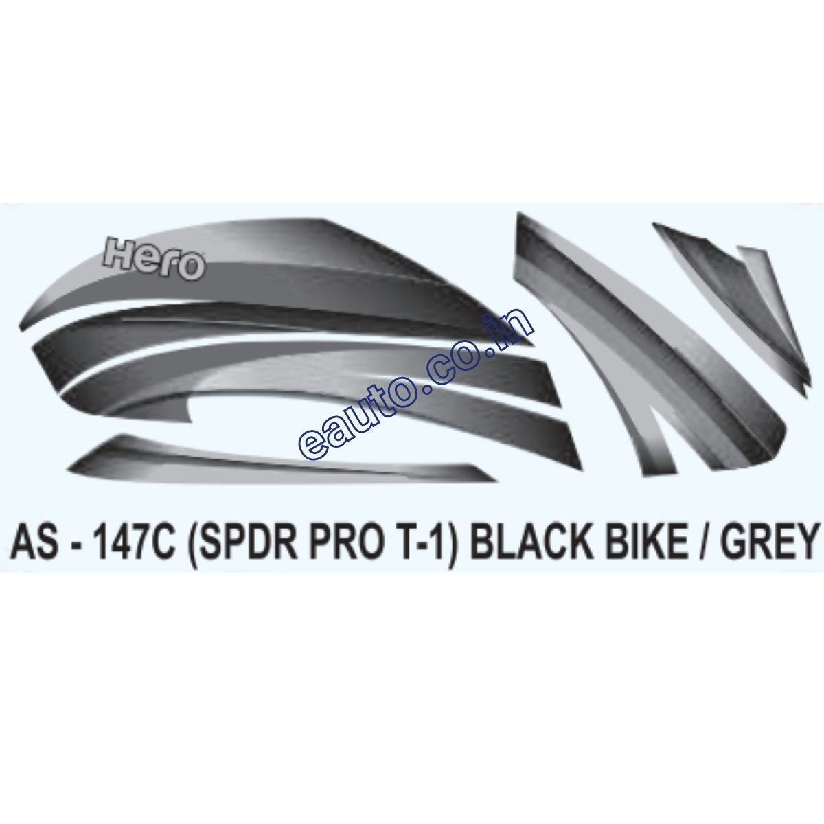Graphics Sticker Set for Hero Splendor Pro | Type 1 | Black Vehicle