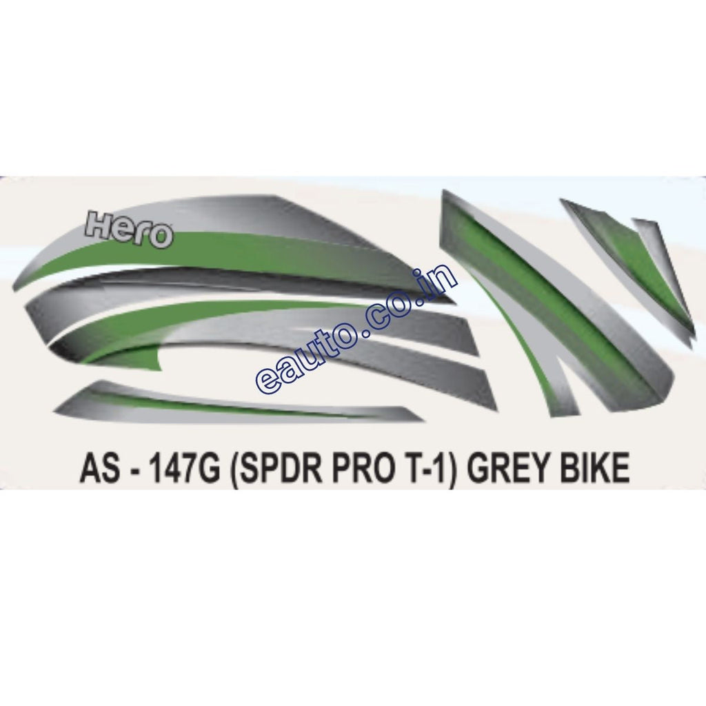 Splendor Motorcycle Grey Sticker Graphics Sticker Set for Hero Splendor Pro | Type 1 | Grey Vehicle | B