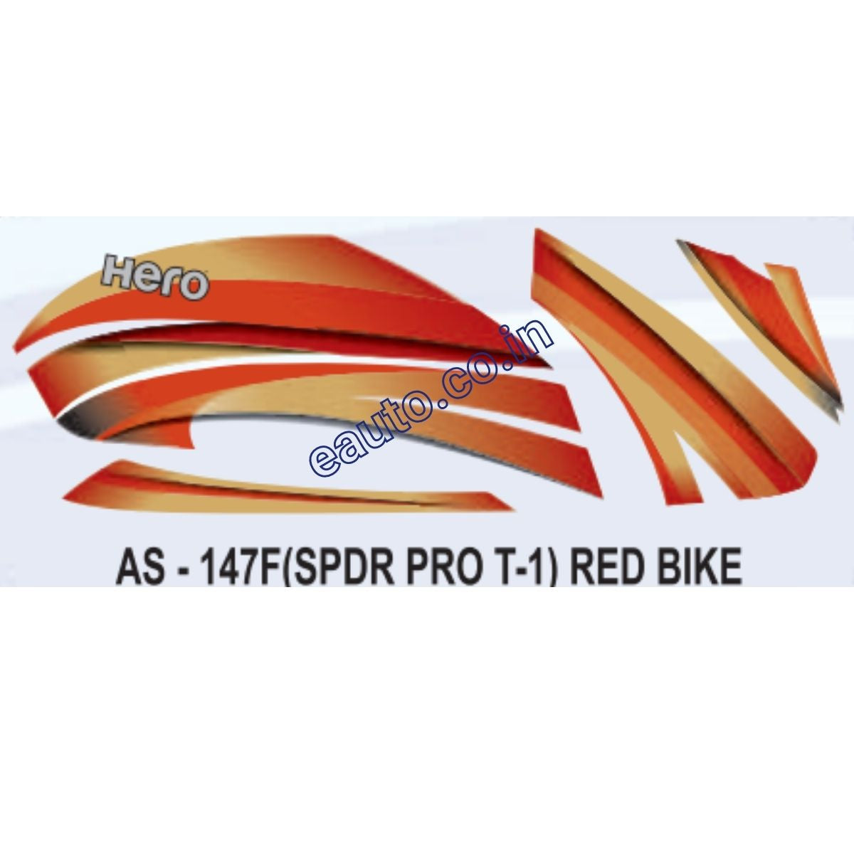 Splendor Redima Sticker Graphics Sticker Set for Hero Splendor Pro | Type 1 | Red Vehicle | Bo