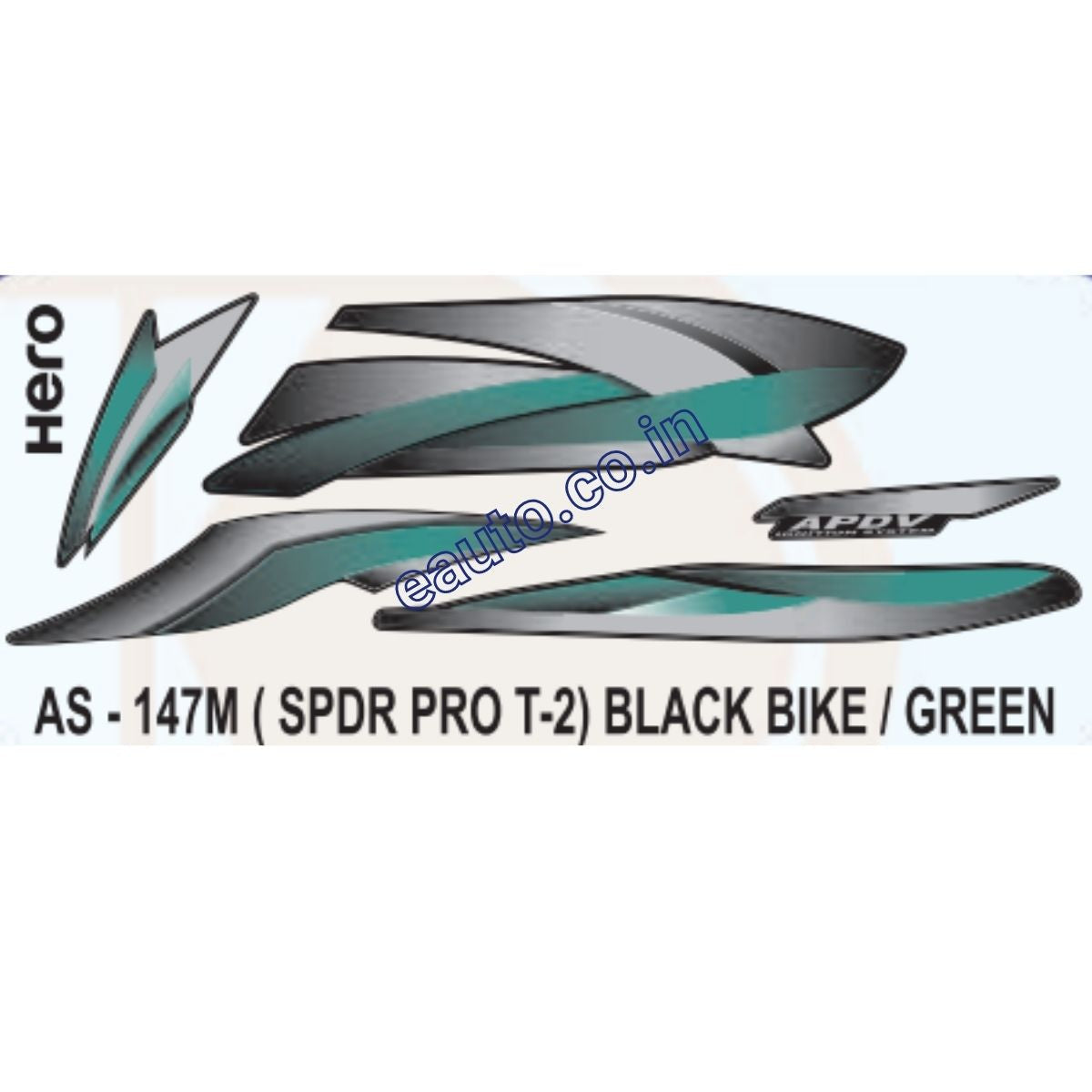 Graphics Sticker Set for Hero Splendor Pro | Type 2 | Black Vehicle