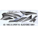 Graphics Sticker Set for Hero Super Splendor i3S | Type 6 | Black Vehicle | Grey Sticker