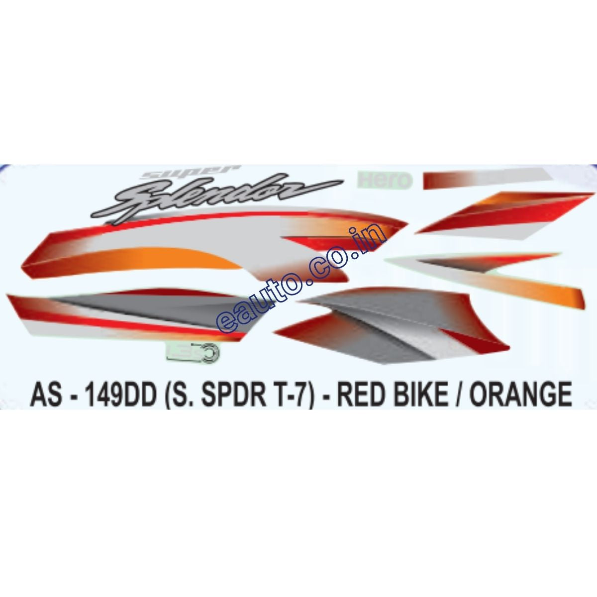 Super Splendor Sticker Graphics Sticker Set for Hero Super Splendor i3S | Type 7 | Red Vehicl