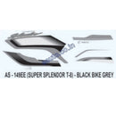 Graphics Sticker Set for Hero Super Splendor i3S | Type 8 | Black Vehicle | Grey Sticker