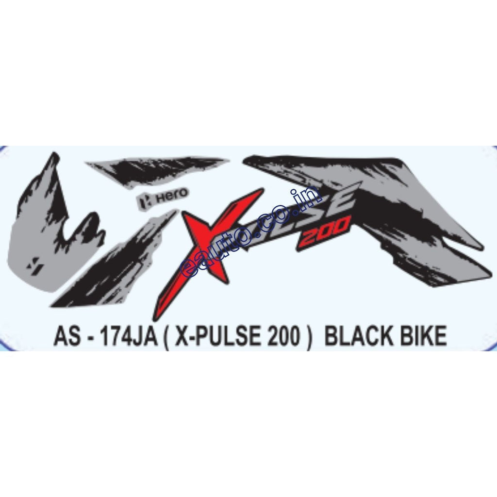 Xp 100 Sticker Graphics Sticker Set for Hero XPulse 200 | Black Vehicle | Both Sides