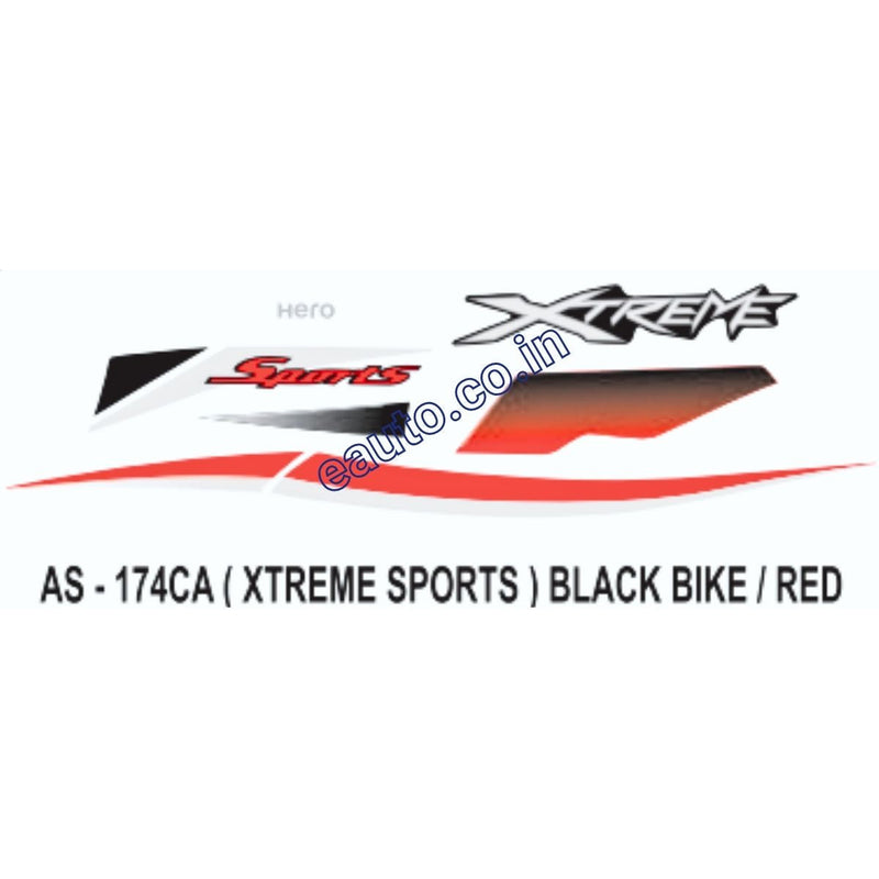 Graphics Sticker Set for Hero Xtreme Sports | Black Vehicle | Red Sticker
