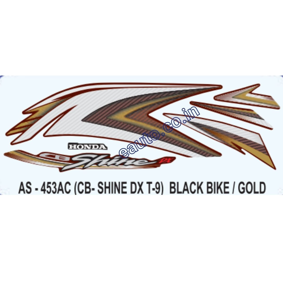 Graphics Sticker Set for Honda CB Shine DX | Type 9 | Black Vehicle