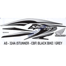 Graphics Sticker Set for Honda CBF Stunner | Black Vehicle | Grey Sticker