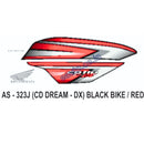 Graphics Sticker Set for Honda CD 110 Dream DX | Black Vehicle | Red Sticker