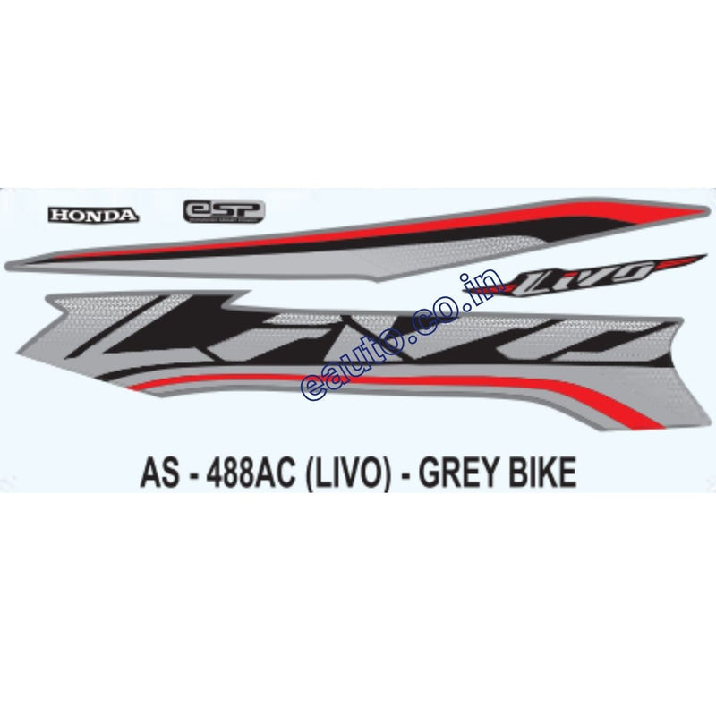 Graphics Sticker Set for Honda Livo | Grey Vehicle