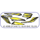 Graphics Sticker Set for Honda SP Shine | Type 3 | Black Vehicle | Yellow Sticker