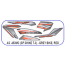 Graphics Sticker Set for Honda SP Shine | Type 3 | Grey Vehicle | Red Sticker
