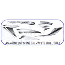 Graphics Sticker Set for Honda SP Shine | Type 3 | White Vehicle | Grey Sticker