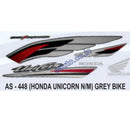 Graphics Sticker Set for Honda Unicorn | New Model | Grey Vehicle
