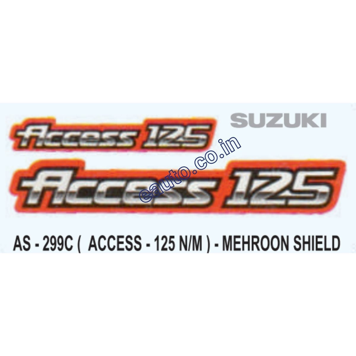 Graphics Sticker Set for Suzuki Access 125 | New Model | Mehroon Shiel