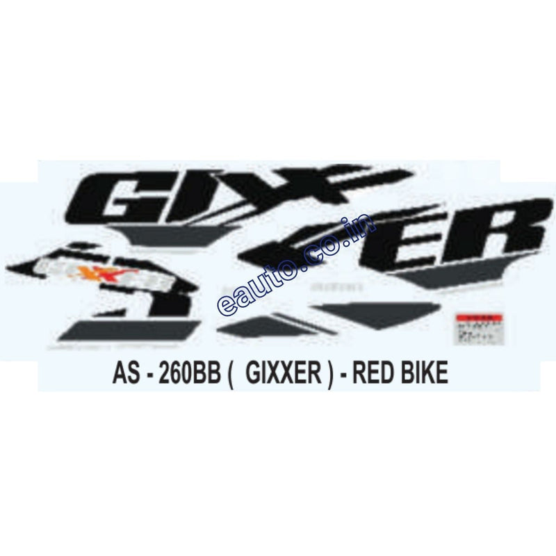 Graphics Sticker Set for Suzuki Gixxer | Red Vehicle