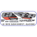 Graphics Sticker Set for Suzuki Gixxer SF | Black Vehicle