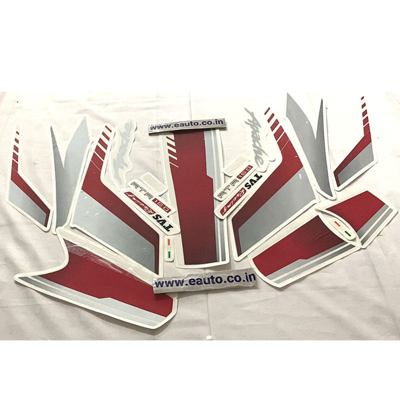 Graphics Sticker Set For Tvs Apache Rtr 160 Bs6 | Grey Bike Vinyl Decal
