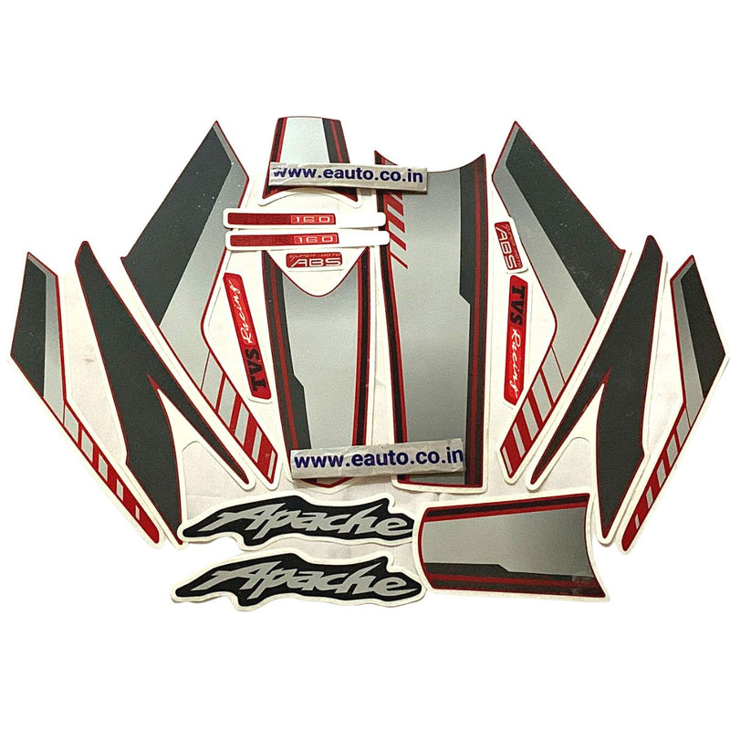 Graphics Sticker Set For Tvs Apache Rtr 160 Bs6 | Red Bike Vinyl Decal