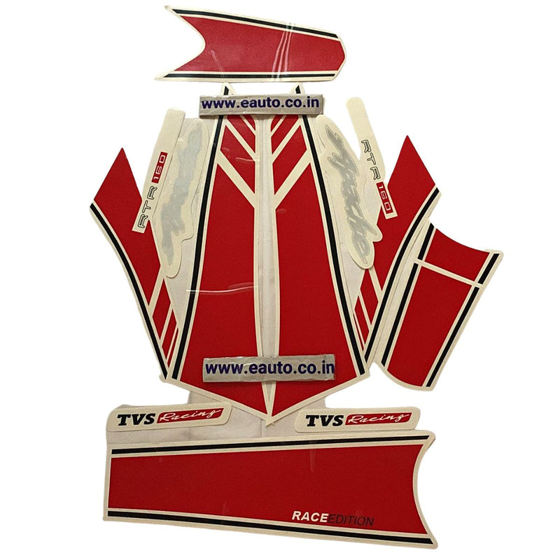Graphics Sticker Set For Tvs Apache Rtr 160 | Racing 2019 Model Black & Red Vinyl Decal
