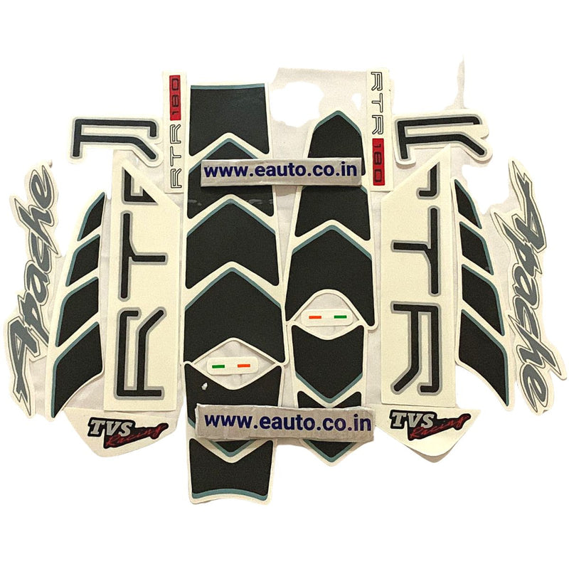 Graphics Sticker Set For Tvs Apache Rtr 180 | Black Bike Vinyl Decal