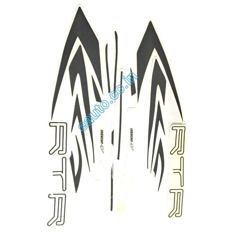 Graphics Sticker Set For Tvs Apache Rtr 200 4V | Black & Grey Vinyl Decal