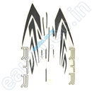 Graphics Sticker Set For Tvs Apache Rtr 200 4V | Black & Grey Vinyl Decal