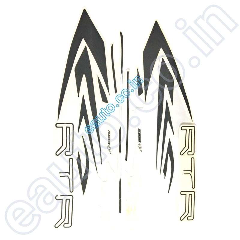 Graphics Sticker Set For Tvs Apache Rtr 200 4V | Black & Grey Vinyl Decal