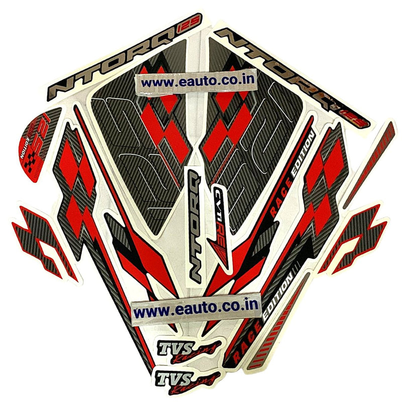 Graphics Sticker Set For Tvs Ntorq 125 | Race Edition Black & Red Vinyl Decal