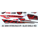 Graphics Sticker Set for TVS NTORQ 125 | Race XP | Black Vehicle | Red Sticker