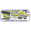 Graphics Sticker Set for TVS NTORQ XT 125 | Black Vehicle | Black Shield Sticker