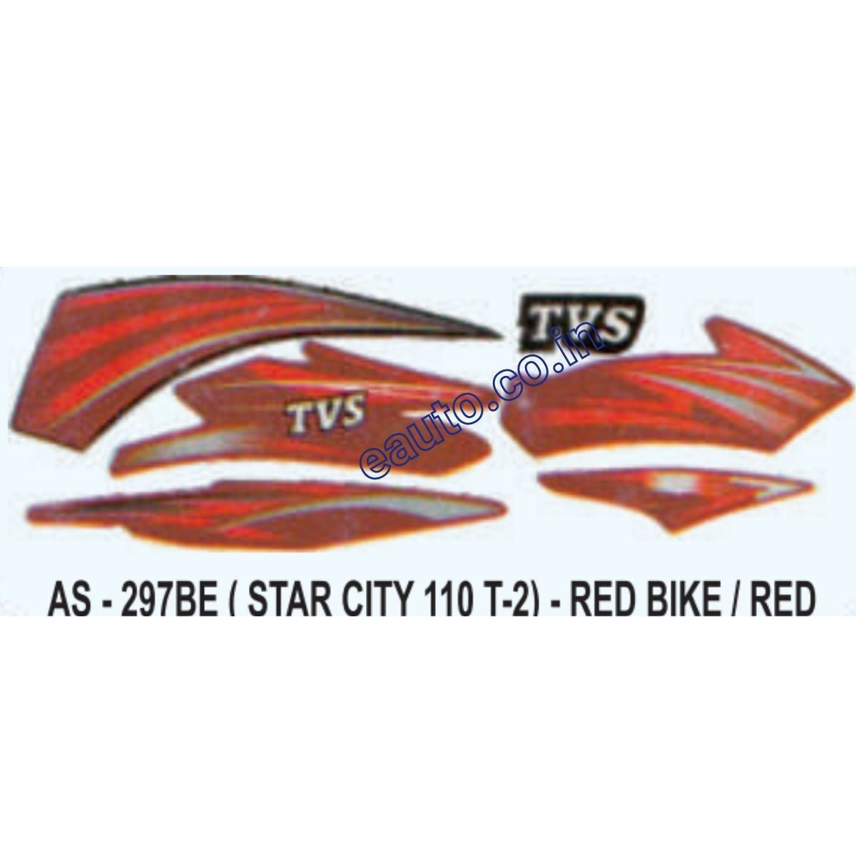 Graphics Sticker Set for TVS Star City 110 | Type 2 | Red Vehicle | Re