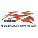 Graphics Sticker Set for TVS Star City CVTI | Mehroon Vehicle | Orange Sticker