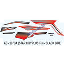 Graphics Sticker Set for TVS Star City Plus | Type 3 | Black Vehicle