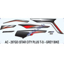 Graphics Sticker Set for TVS Star City Plus | Type 3 | Grey Vehicle
