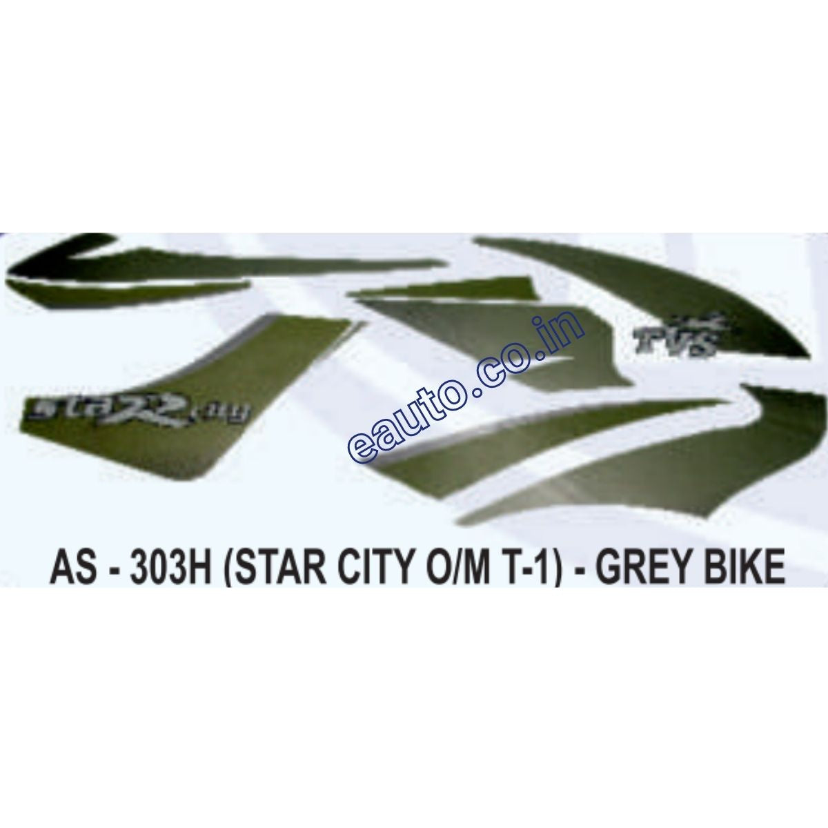 Graphics Sticker Set for TVS Star City | Type 1 | Old Model | Grey Veh