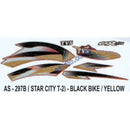 Graphics Sticker Set for TVS Star City | Type 2 | Black Vehicle | Yellow Sticker