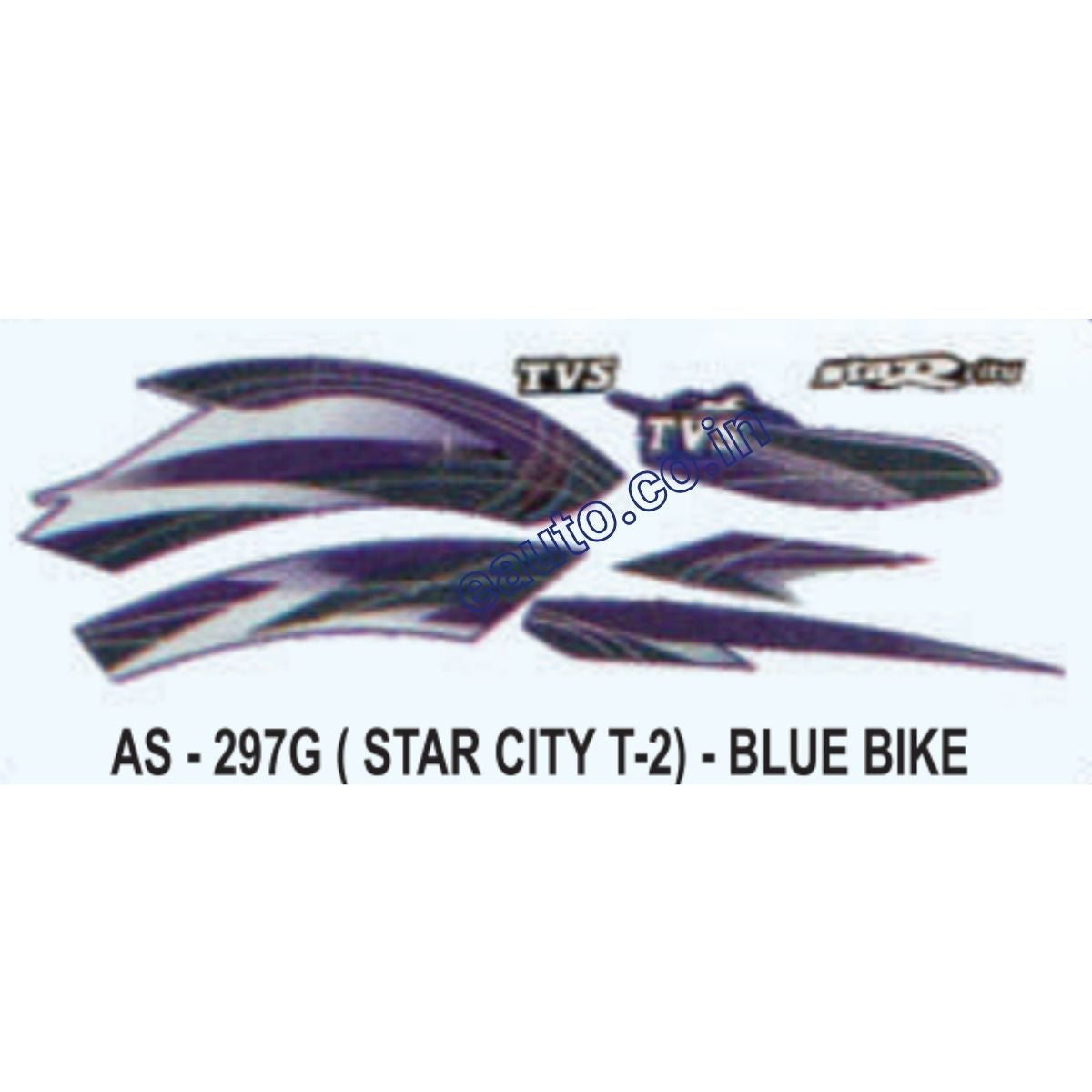 Graphics Sticker Set for TVS Star City | Type 2 | Blue Vehicle | Both