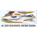 Graphics Sticker Set for TVS Star Sports | Red Vehicle | Golden Sticker