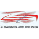 Graphics Sticker Set for TVS Victor | Limited Edition | Silver Vehicle | Red Sticker